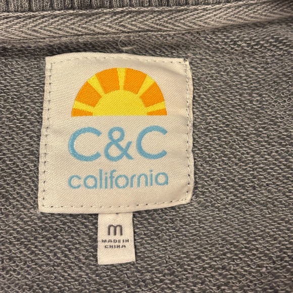 C&C California Gray Cotton Blend Half-Zip Pullover - Picture 7 of 10